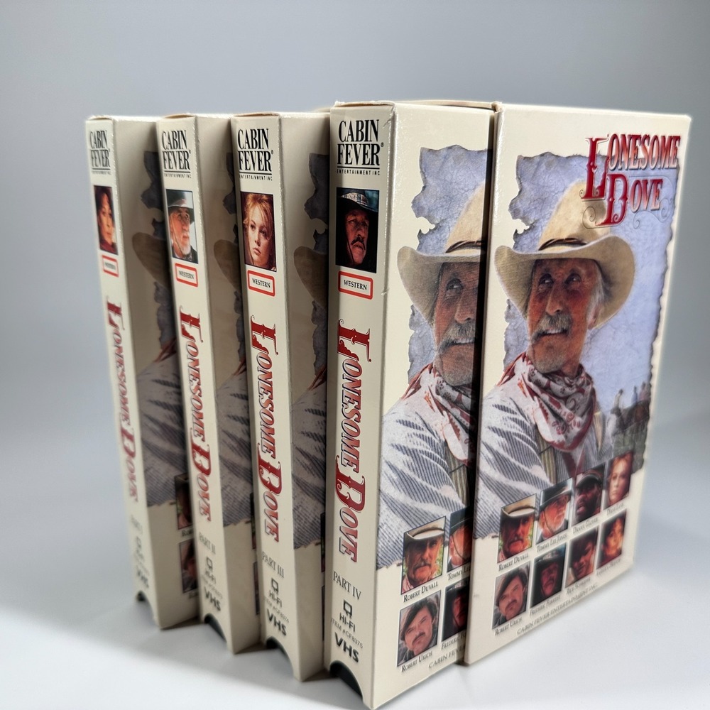 Lonesome Dove VHS Box Set Mini Series Western Complete 1991 4 VHS Duvall Glover